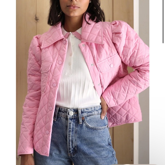 Greylin Jackets & Coats Greylin Pink Gale Puff Sleeve Quilted